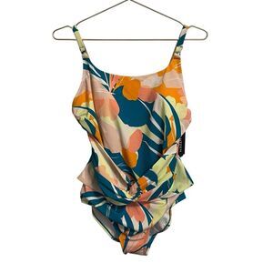 Jantzen Palms In Paradise One Piece Bathing Suit Swimsuit Size 12 New